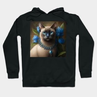 Tonkinese cat Portrait Hoodie